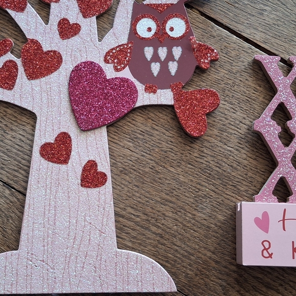 Valentines Owl Tree Decor Set of 2 - Picture 4 of 9